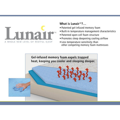 Materasso in memory foam Dream Pro Restore Lunair da 10 pollici King-size in gel - Bianco