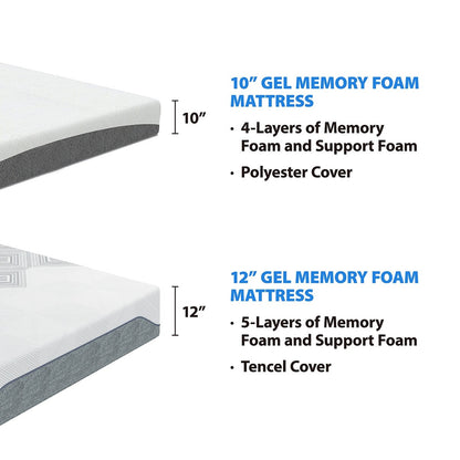 Materasso Dreamwave in memory foam con gel rinfrescante di media rigidità da 12 pollici