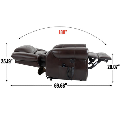 Poltrona reclinabile con doppio motore, posizione infinita, massaggio termico, meccanismo di movimento resistente con porte USB e tasche laterali