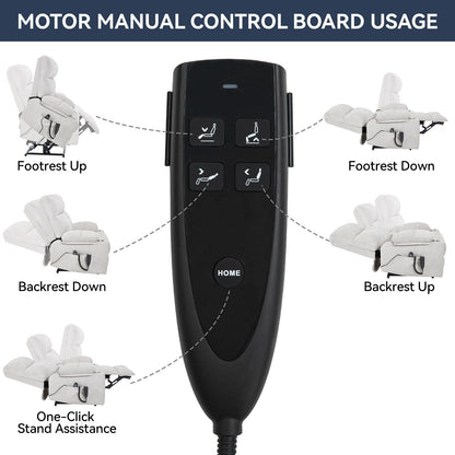 Poltrona reclinabile elettrica a doppio motore con infinite posizioni, massaggio vibrante a 8 punti e riscaldamento lombare, doppio portabicchieri