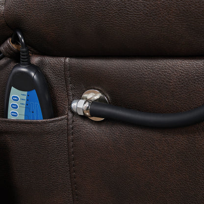 Poltrona reclinabile elettrica a doppio motore con massaggio, supporto lombare riscaldato, tasche laterali, porta telefono regolabile e portabicchieri