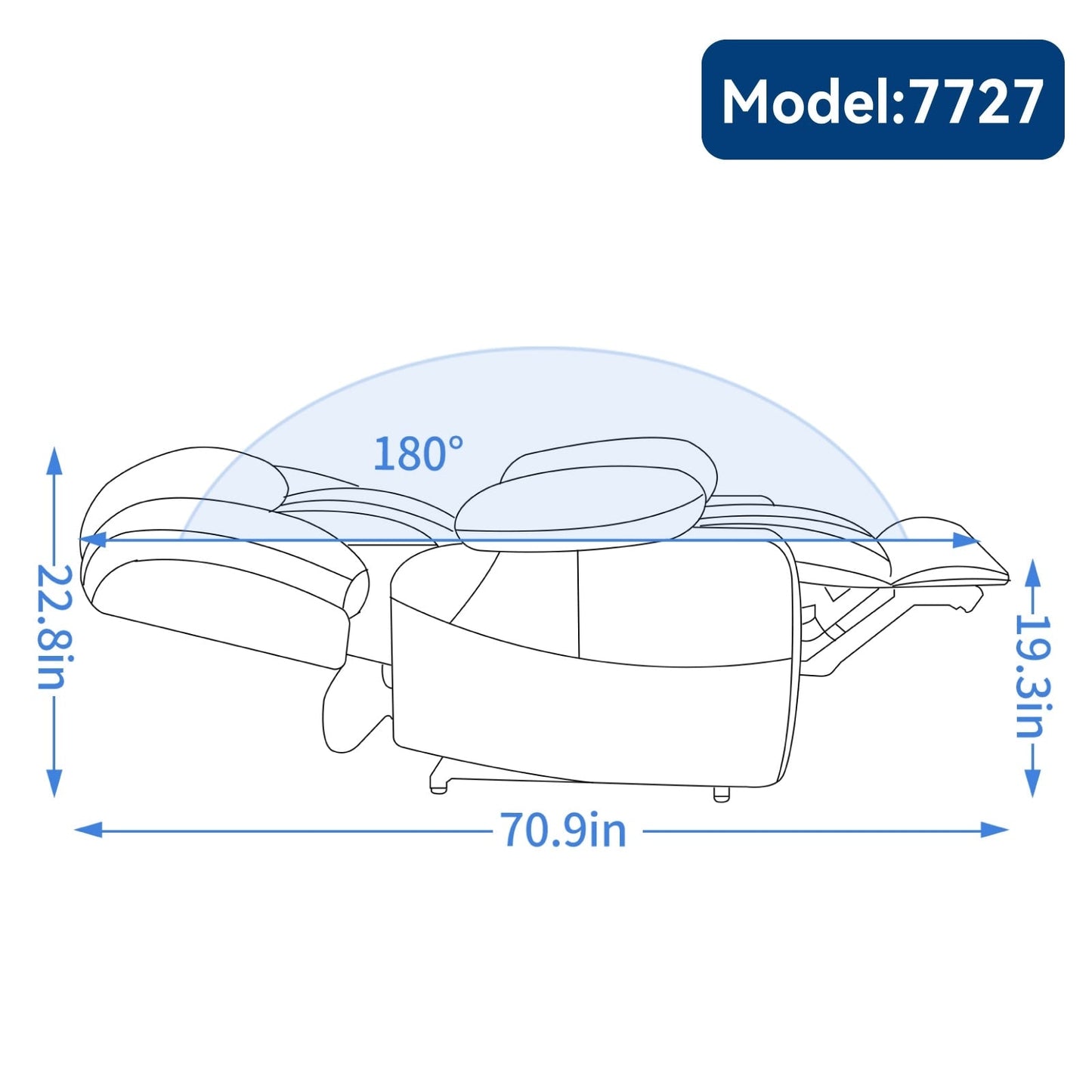 Poltrona reclinabile elettrica a doppio motore, con massaggio a 8 punti e riscaldamento lombare, portabicchieri in acciaio inossidabile