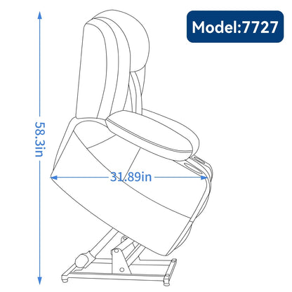 Poltrona reclinabile elettrica a doppio motore, con massaggio a 8 punti e riscaldamento lombare, portabicchieri in acciaio inossidabile