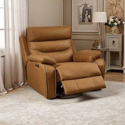 Poltrona reclinabile girevole a doppio motore con rotazione di 240°, poggiatesta regolabile, ricarica USB, reclinazione infinita e poggiapiedi