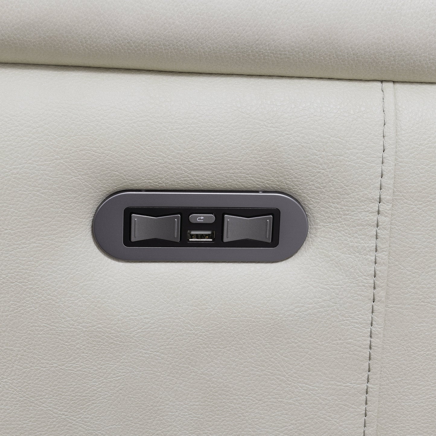 Divano elettrico Steve Silver Durham in pelle pieno fiore avorio