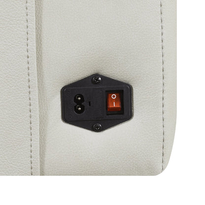 Divano elettrico Steve Silver Durham in pelle pieno fiore avorio