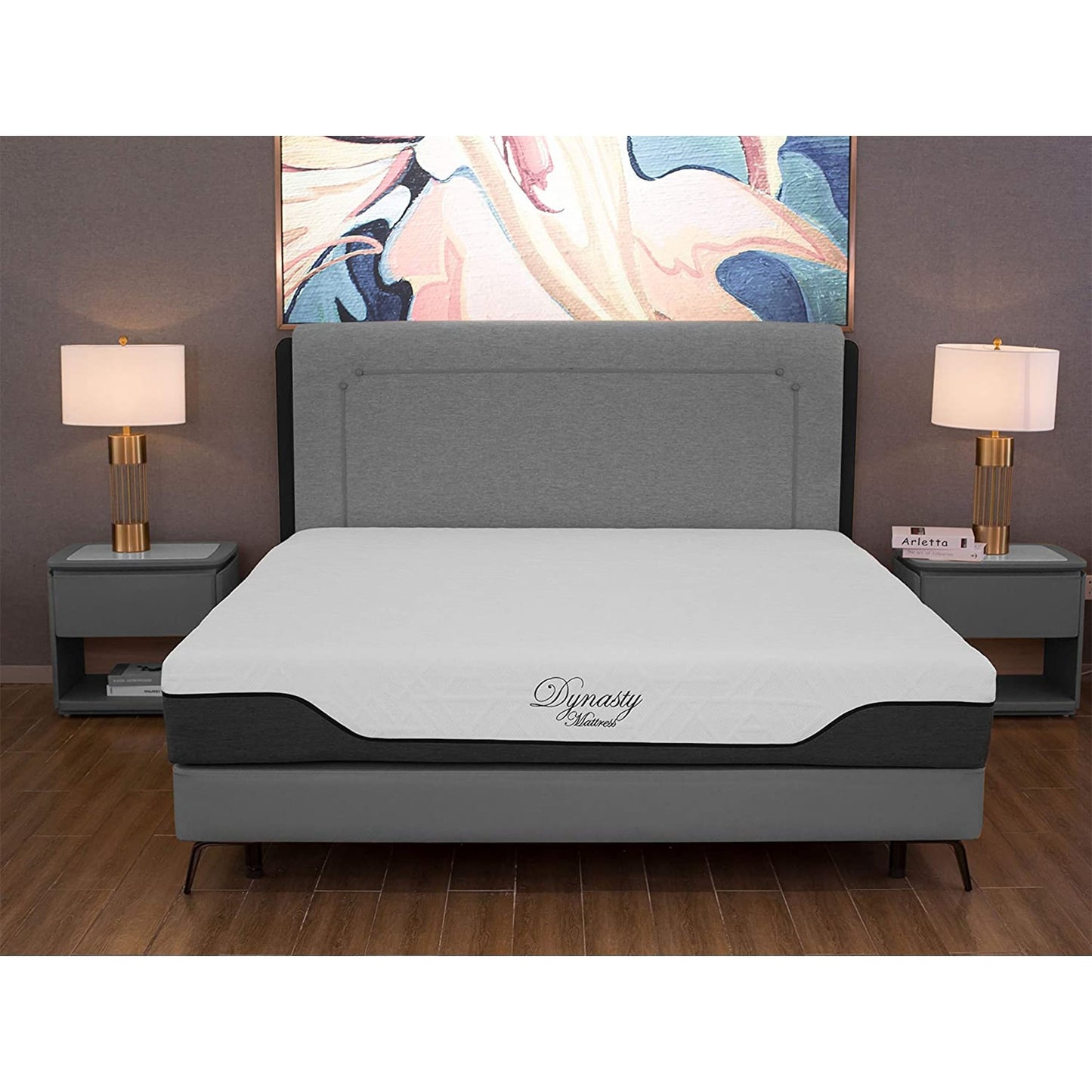 Materasso Dynasty da 10 pollici in memory foam CoolBreeze Gel, corto, per letto king size, per camper
