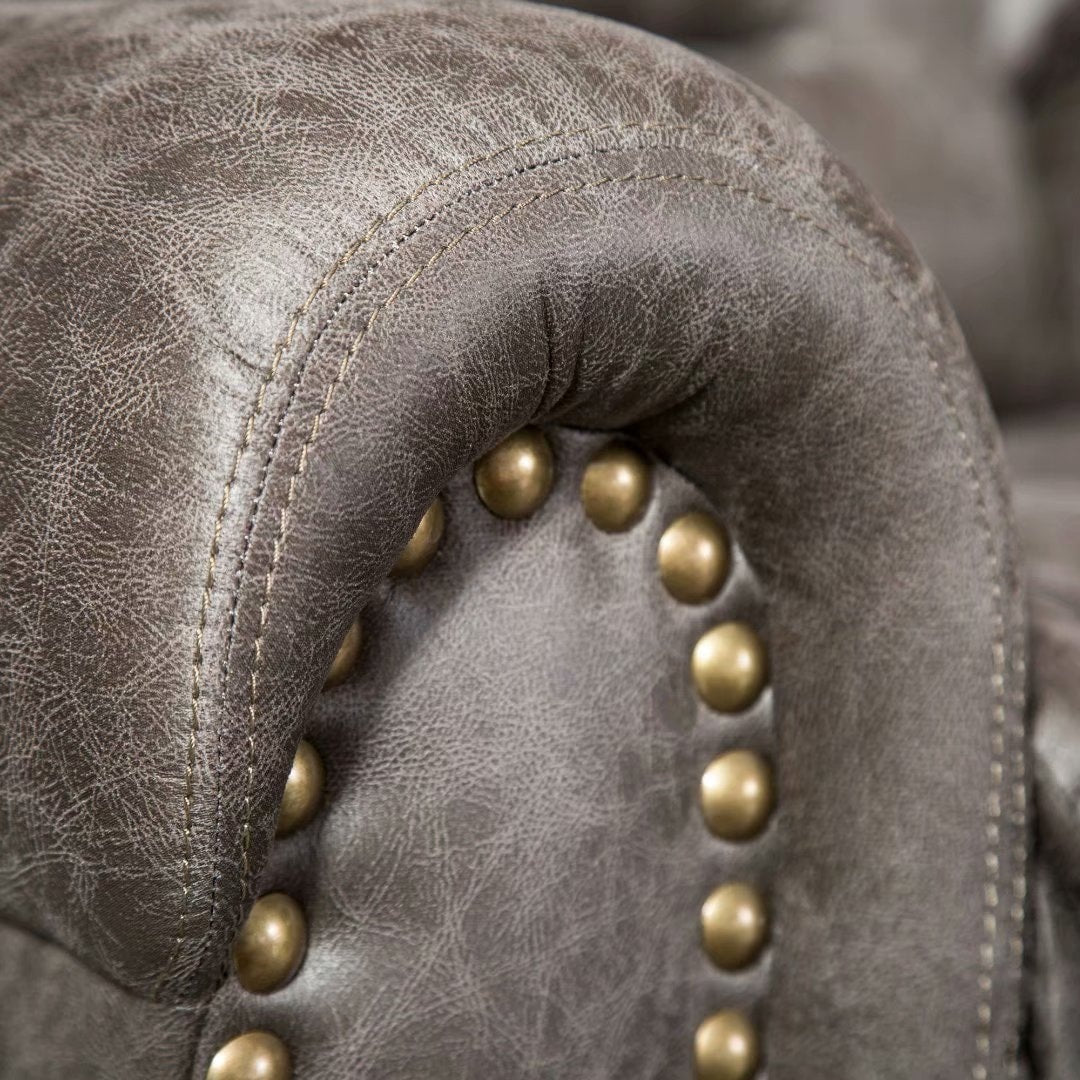 Poltrona reclinabile elettrica in pelle traspirante con porta USB per soggiorno e sala cinema