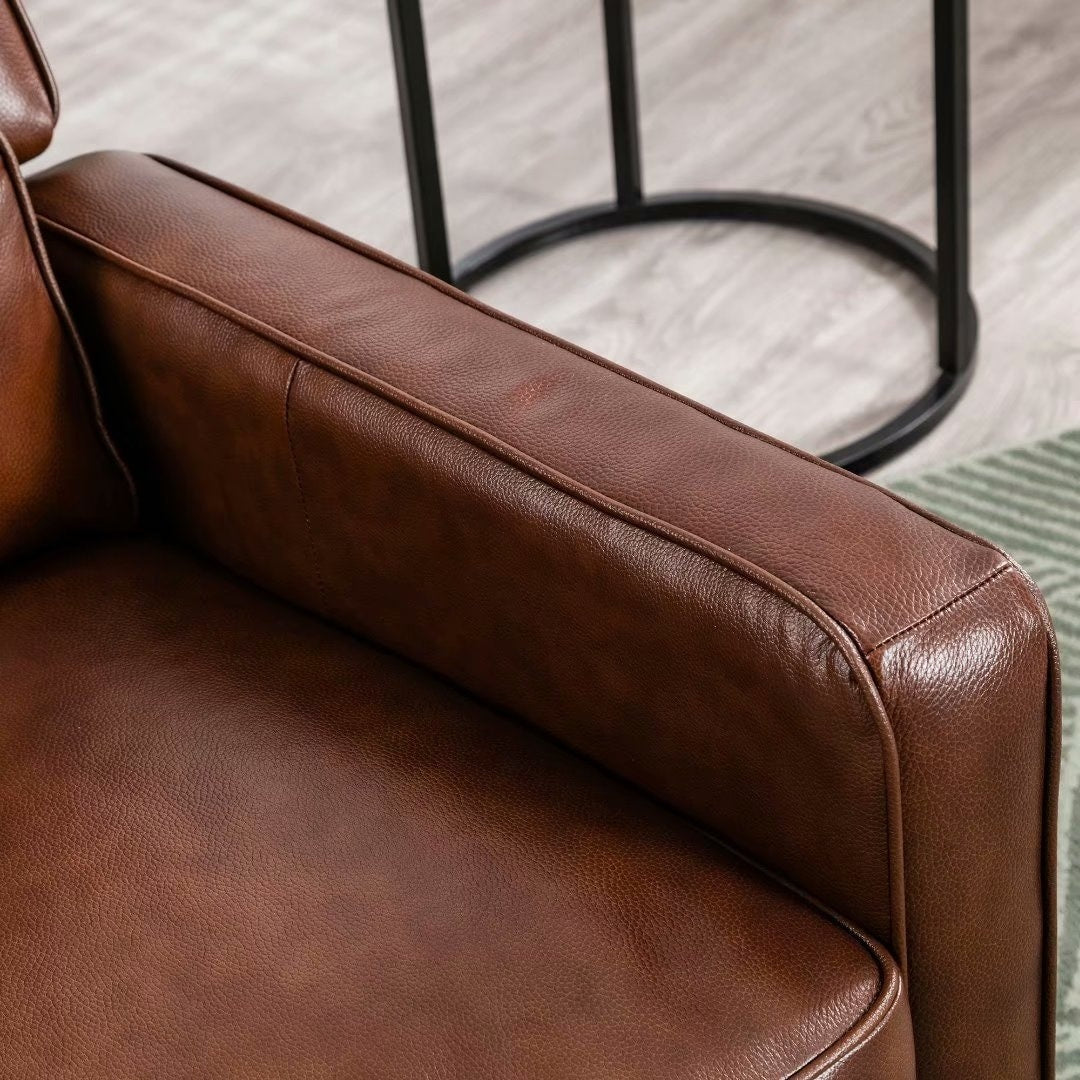 Poltrona reclinabile con schienale a spinta, poltrona reclinabile in tessuto con schienale a spinta e decorazione a rivetto, poltrona singola con divano