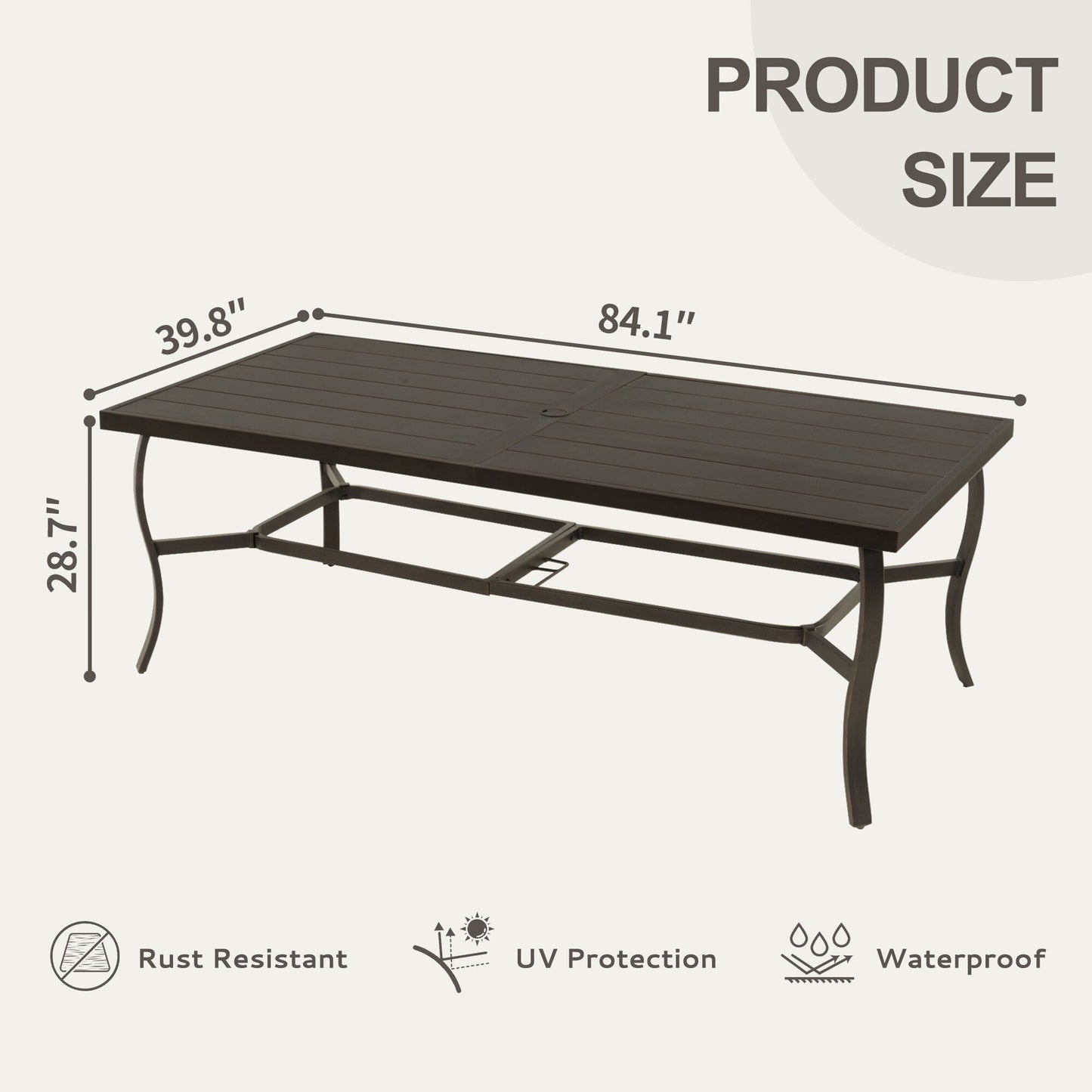 Set da pranzo per patio in alluminio EGEIROS LIFE AluLux da 9 pezzi con 2 sedie da pranzo girevoli, 6 sedie da pranzo e cuscini lavabili