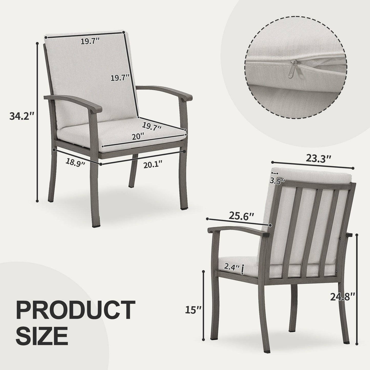 Set da pranzo per patio in alluminio EGEIROS LIFE AluLux da 9 pezzi con cuscini lavabili