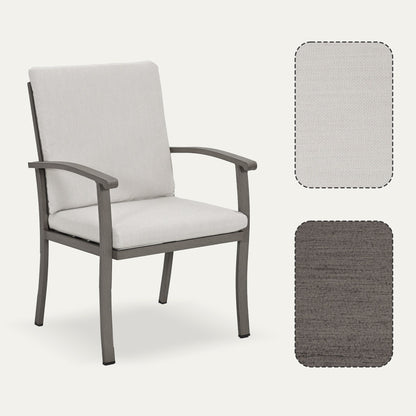 Set da pranzo per patio in alluminio EGEIROS LIFE AluLux da 9 pezzi con cuscini lavabili