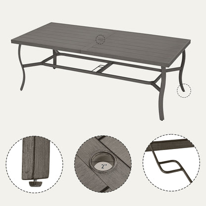 Set da pranzo per patio in alluminio EGEIROS LIFE AluLux da 9 pezzi con cuscini lavabili