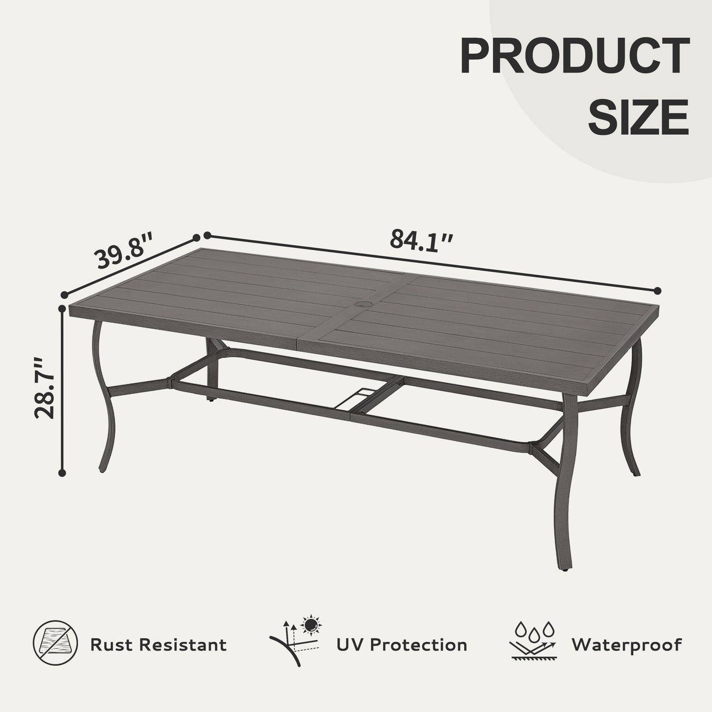 Set da pranzo per patio in alluminio EGEIROS LIFE AluLux da 9 pezzi con cuscini lavabili