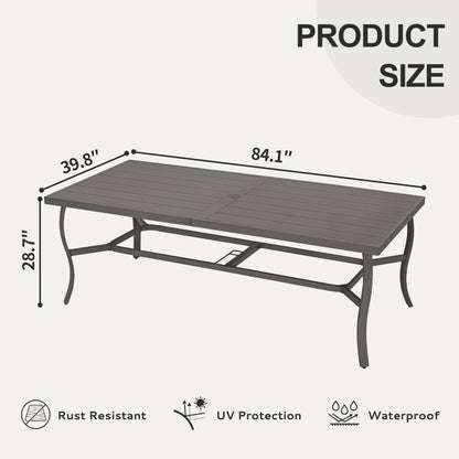 Set da pranzo per patio in alluminio EGEIROS LIFE AluLux da 9 pezzi con cuscini lavabili