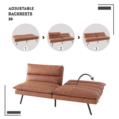 Divano trasformabile in similpelle EGOHOME 71 con schienale diviso