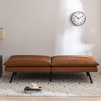 Divano trasformabile in similpelle EGOHOME 71 con schienale diviso