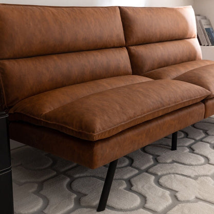 Divano trasformabile in similpelle EGOHOME 71 con schienale diviso