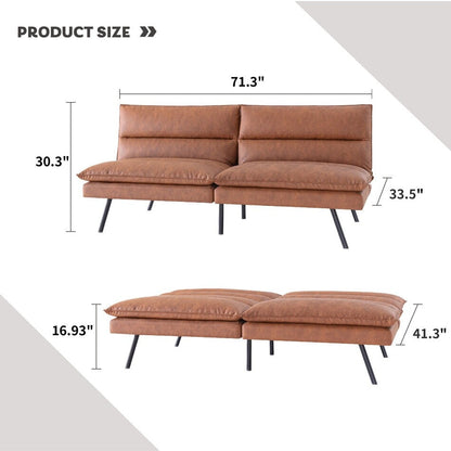 Divano trasformabile in similpelle EGOHOME 71 con schienale diviso