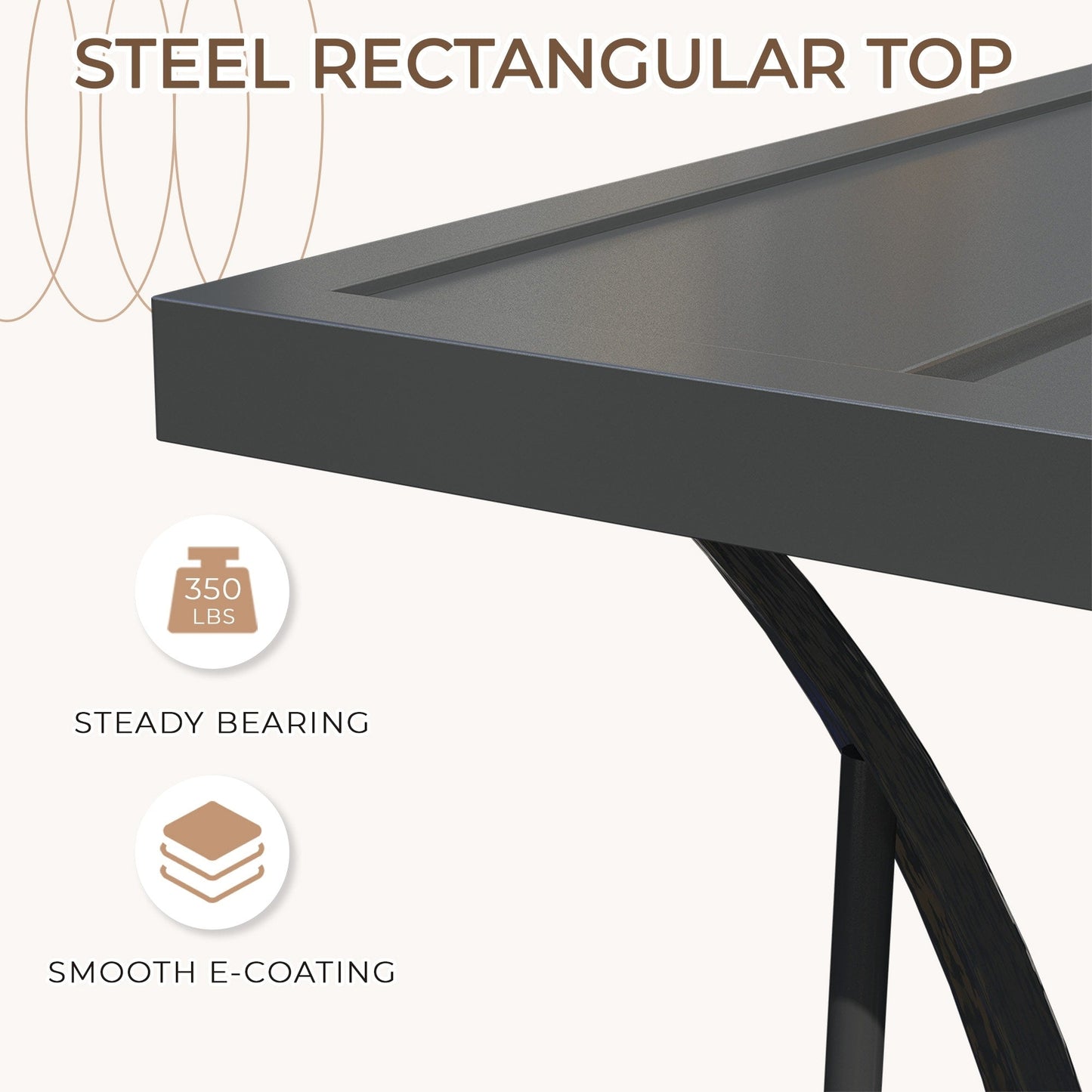 Set da pranzo da giardino EROMMY da 7 pezzi con sedie pieghevoli e tavolo in alluminio, mobili da esterno per cortile, terrazza o balcone.