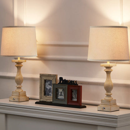 Set di 2 lampade da comodino EROMMY con doppia porta USB, 2 lampadine incluse e controllo touch a 3 vie. Ideali per soggiorni e camere da letto.