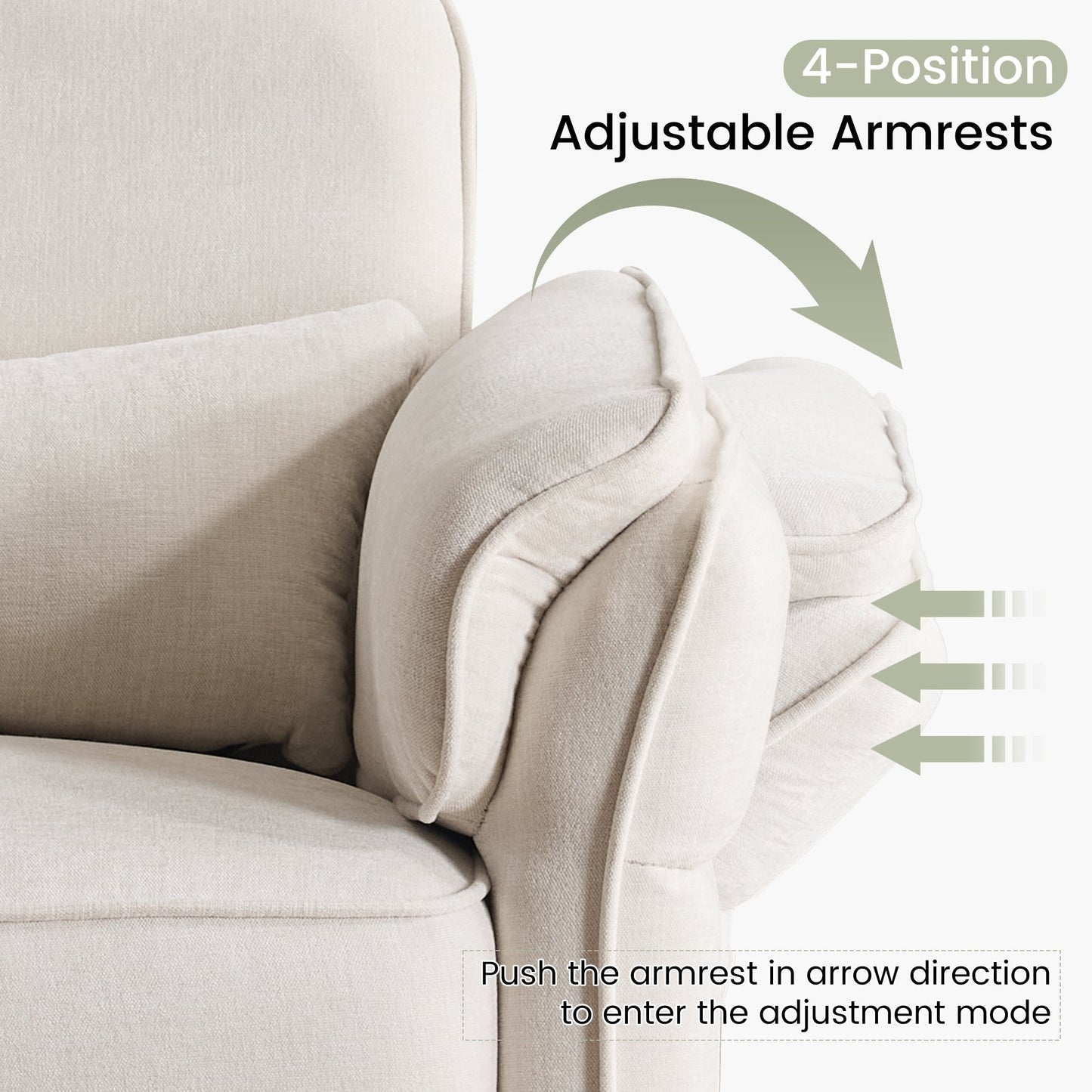 Poltrona reclinabile girevole elettrica EROMMY con poggiatesta e braccioli regolabili, ricarica USB e Type-C, poltrona reclinabile per bambini