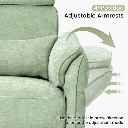 Poltrona reclinabile girevole elettrica EROMMY con poggiatesta e braccioli regolabili, ricarica USB e Type-C, poltrona reclinabile per bambini