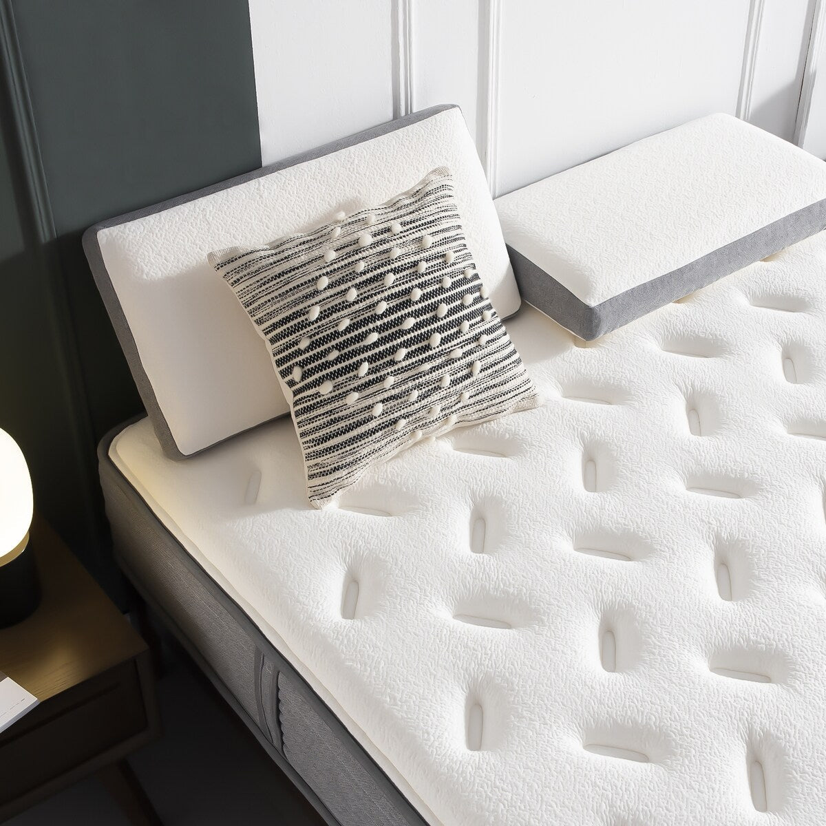 10 Materassi, Materasso a molle insacchettate in memory foam, Supporto per il sonno, Materasso dalla sensazione di rigidità media in una scatola