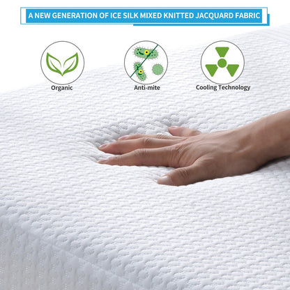 Materasso in memory foam con infusione di gel e carbone da 8 pollici, comfort medio