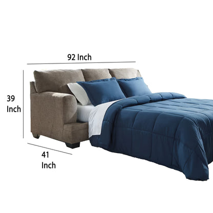 Divano letto matrimoniale Ead, 4 cuscini decorativi, poliestere color noce moscata