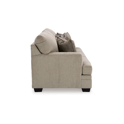 Divano letto Ead, letto matrimoniale in memory foam, 4 cuscini decorativi, marrone talpa