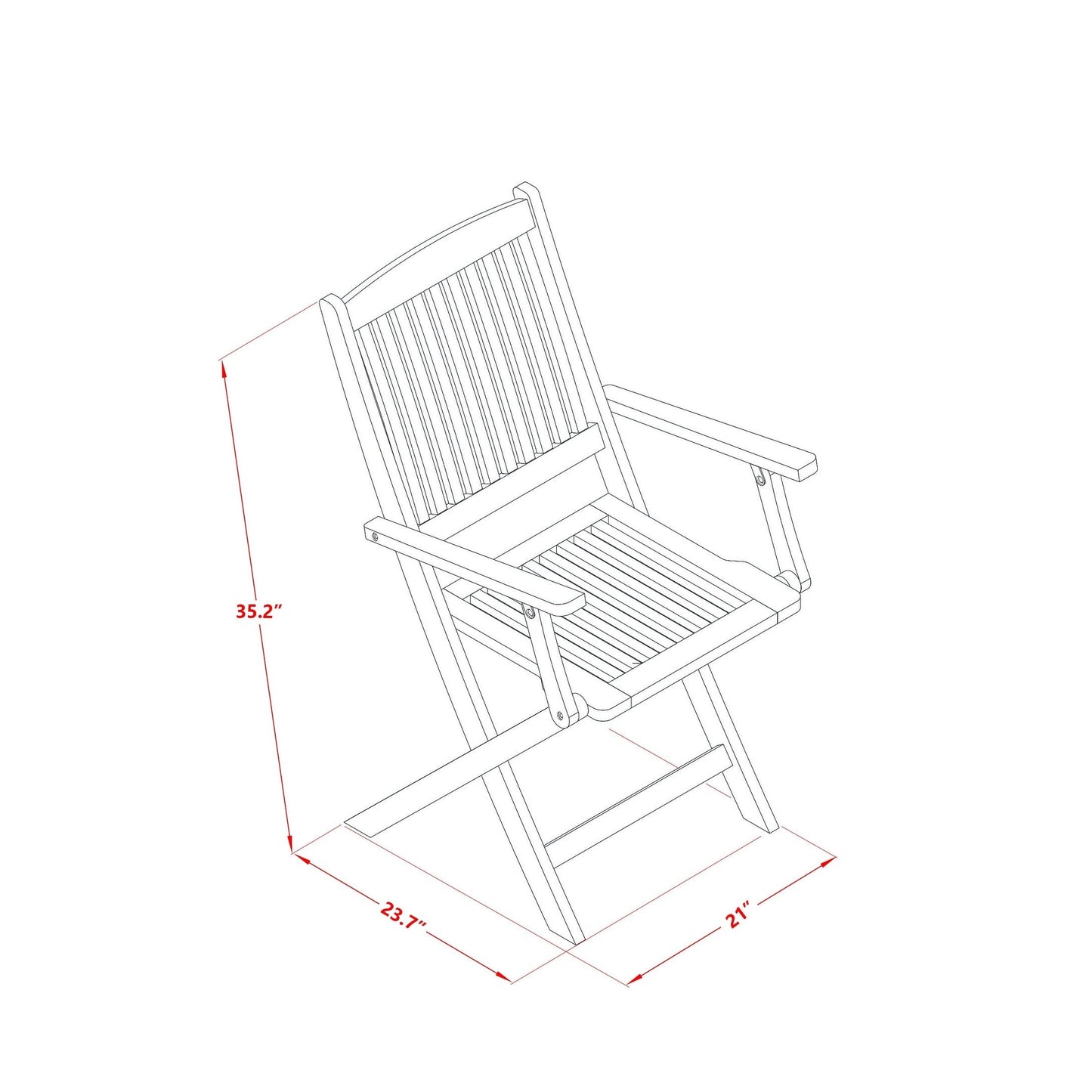 Set di 3 tavoli pieghevoli in legno East West Furniture: un tavolino da caffè in legno di acacia per esterni e 2 poltrone pieghevoli, olio naturale