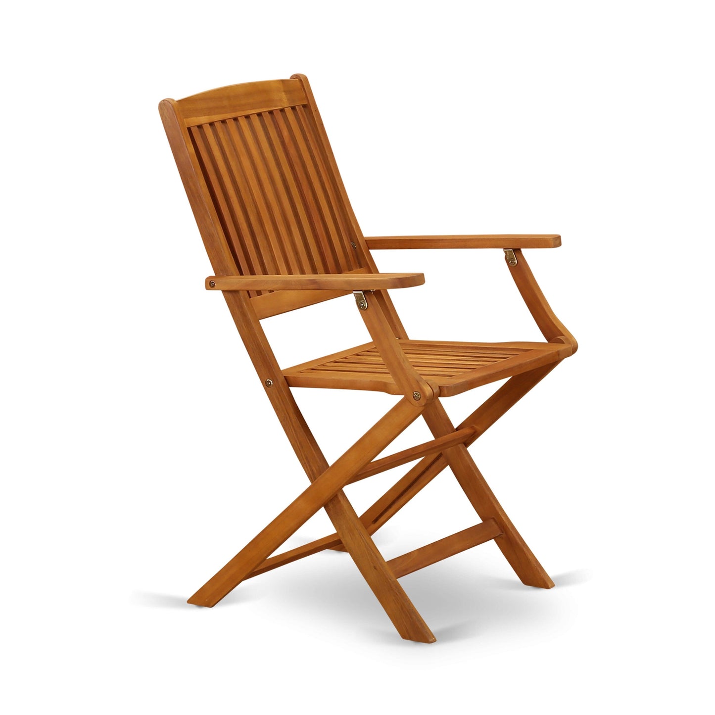 Set di 3 tavoli pieghevoli in legno East West Furniture: un tavolino da caffè in legno di acacia per esterni e 2 poltrone pieghevoli, olio naturale