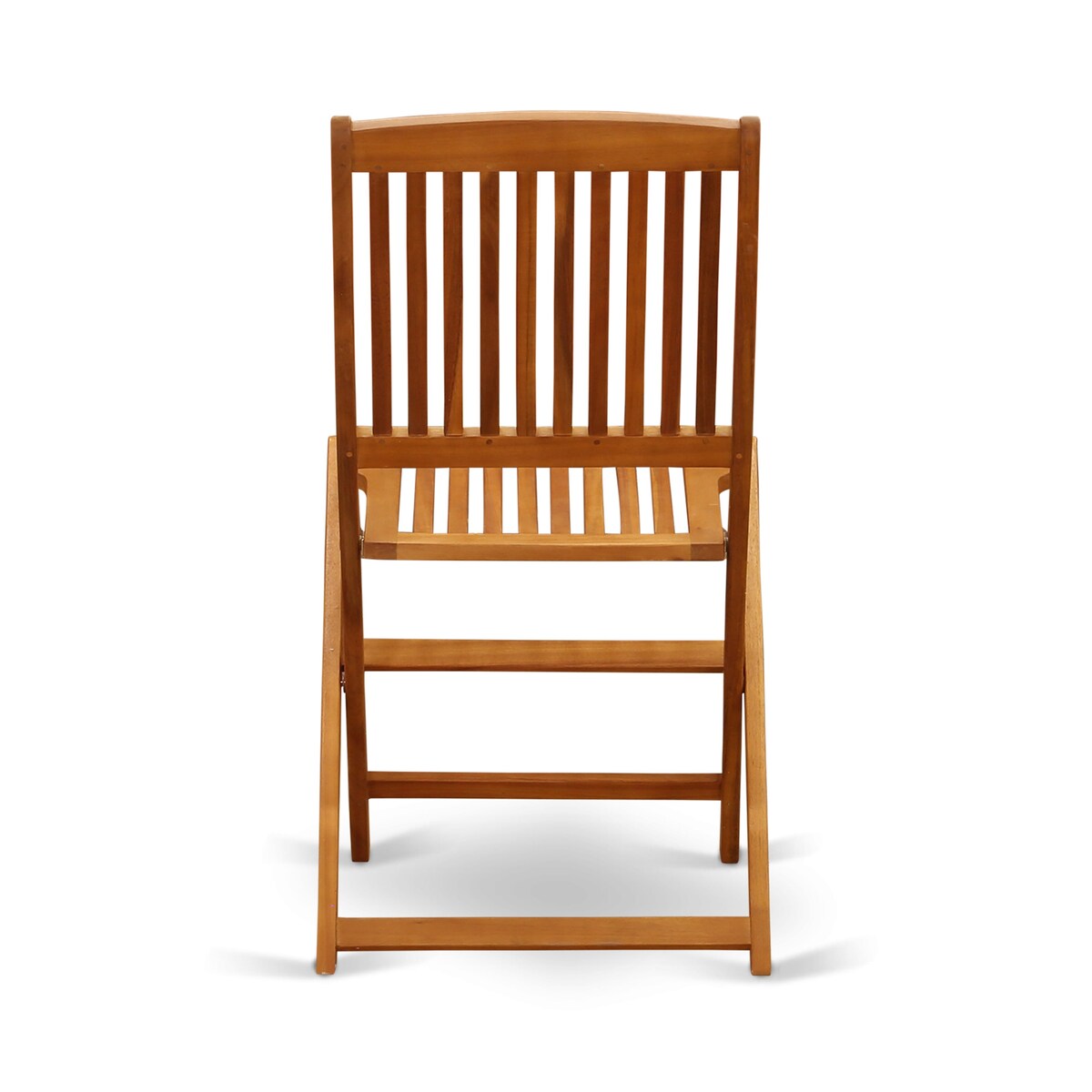 Set da tavolo da giardino East West Furniture - Tavolo in legno di acacia e sedie pieghevoli con sedie laterali, olio naturale (opzioni pezzi)