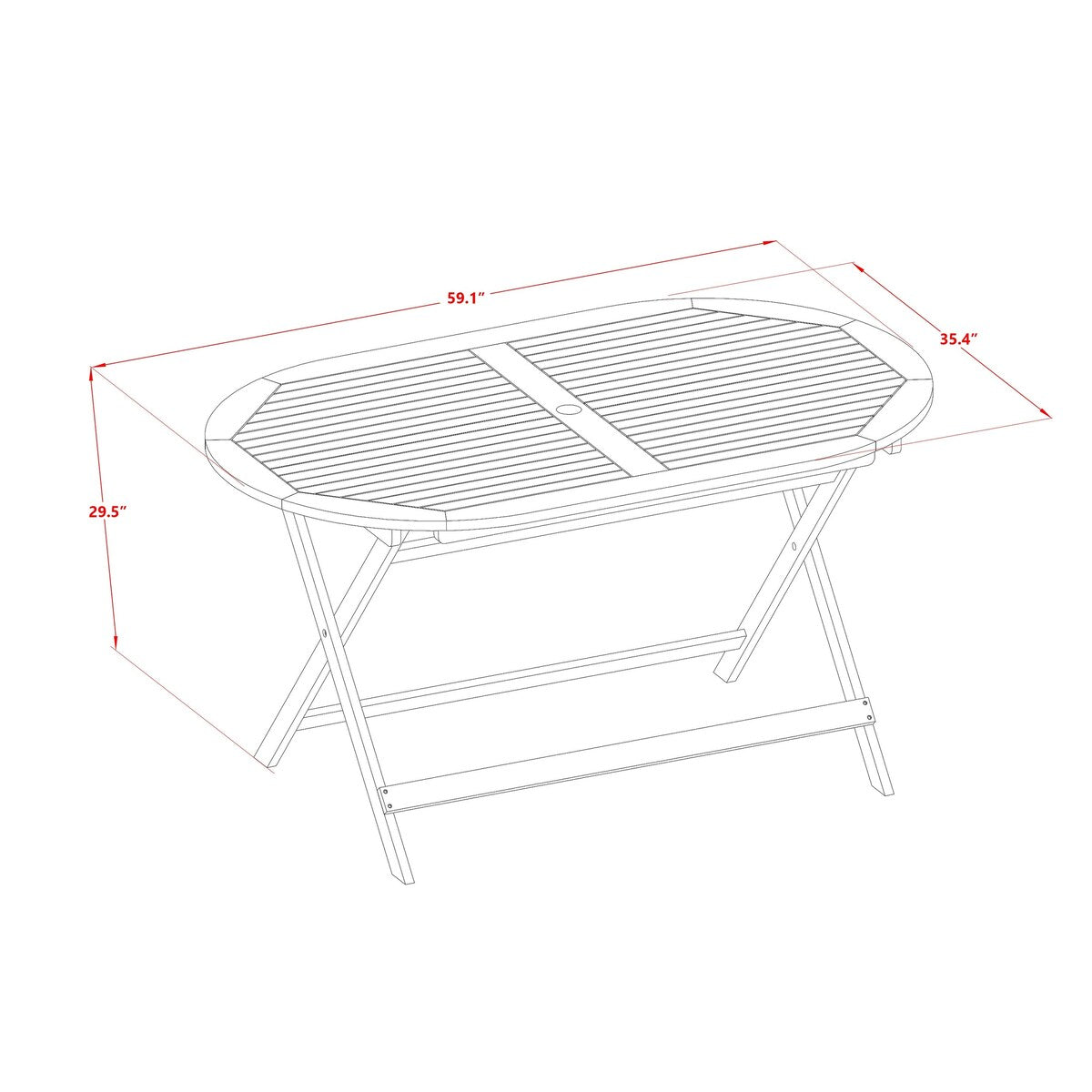 Set da tavolo da giardino East West Furniture - Tavolo in legno di acacia e sedie pieghevoli con sedie laterali, olio naturale (opzioni pezzi)