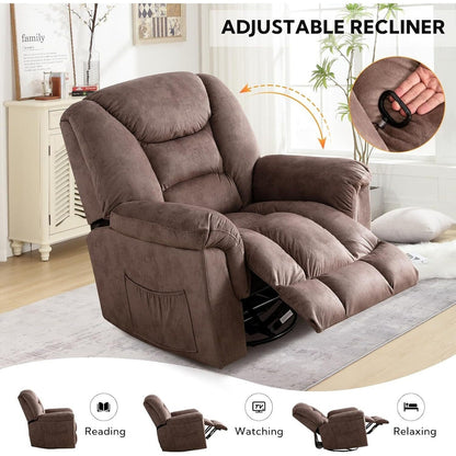 Poltrona reclinabile girevole manuale oversize Ebello