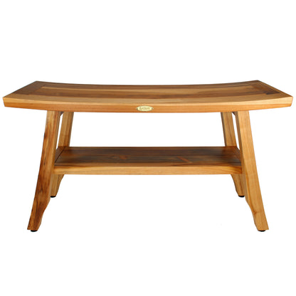 EcoDecors Satori 34 pollici, panca da doccia in teak, panca in legno, panca da bagno, sedili da doccia per adulti, sgabello da doccia in teak