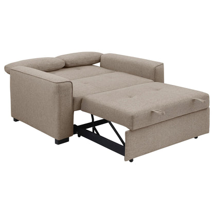 Divano letto trasformabile Edina, 2 cuscini, tessuto beige, 75 pollici