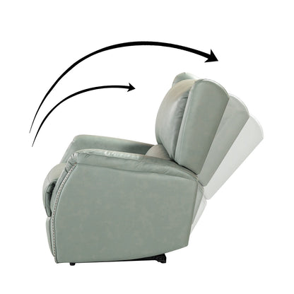 Poltrona reclinabile elettrica in vera pelle Eduardo con porta USB, set da 2