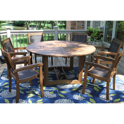 Eilaf Set Lazy Susan da 7 pezzi con sedie impilabili