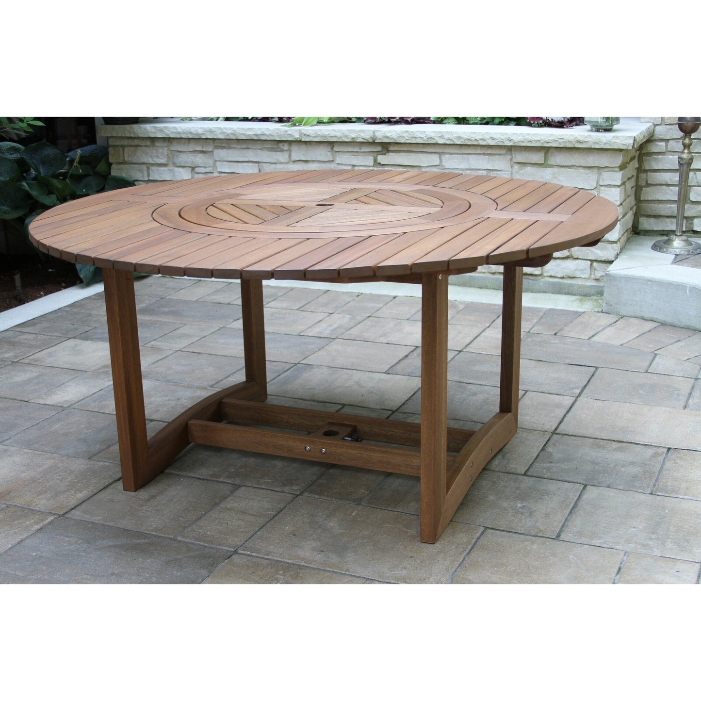 Eilaf Set Lazy Susan da 9 pezzi con sedie impilabili in vimini