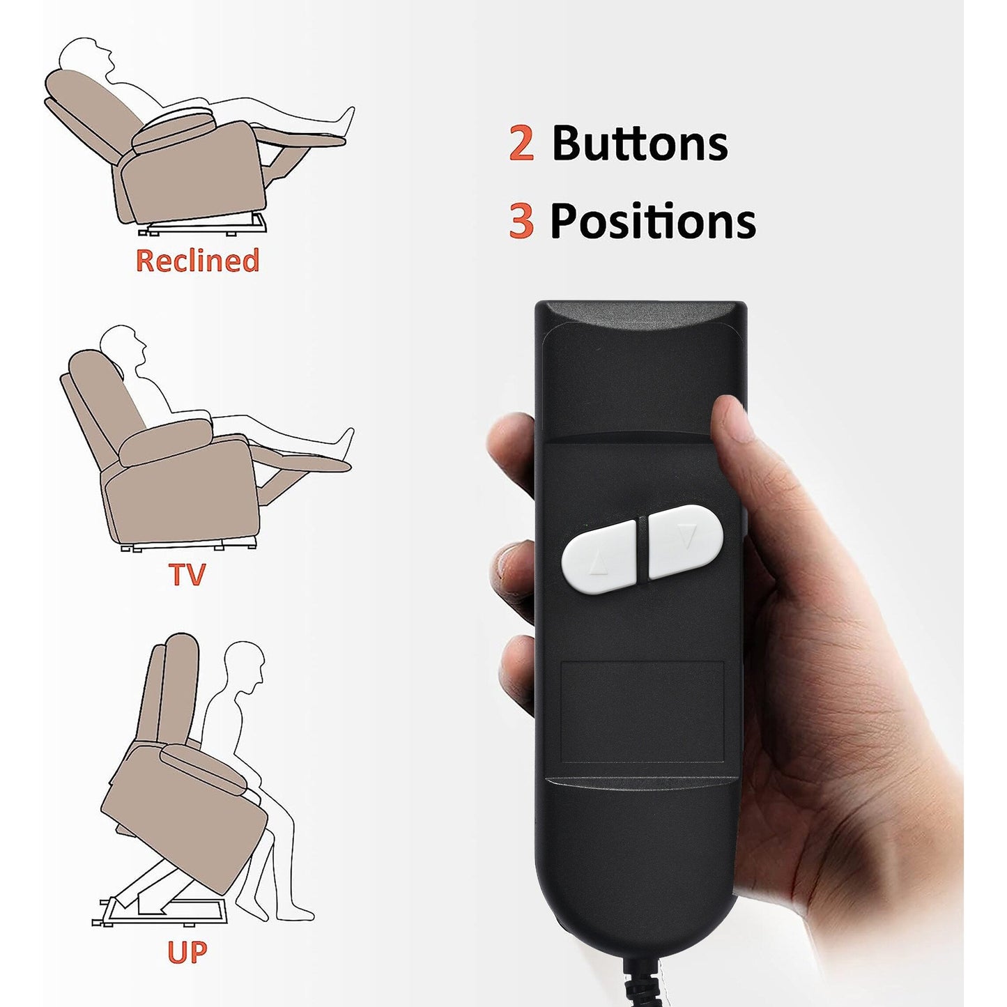 Poltrona reclinabile elettrica adatta agli anziani con telecomando, seduta spaziosa, tasca laterale e angoli regolabili