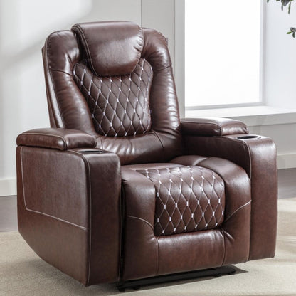 Divano reclinabile singolo imbottito elettrico per home theater con braccioli nascosti