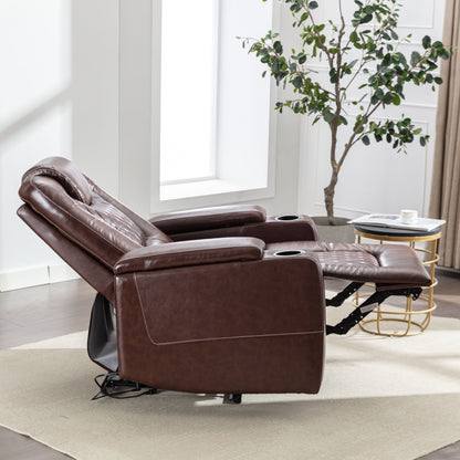 Divano reclinabile singolo imbottito elettrico per home theater con braccioli nascosti