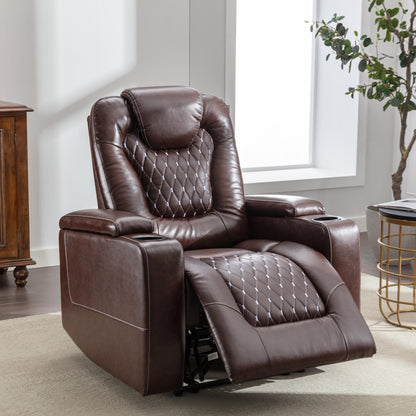 Divano reclinabile singolo imbottito elettrico per home theater con braccioli nascosti