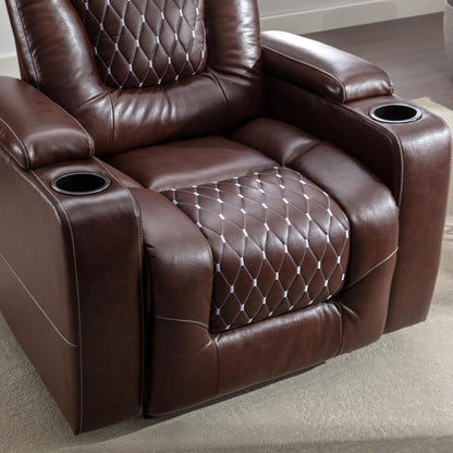 Divano reclinabile singolo imbottito elettrico per home theater con braccioli nascosti