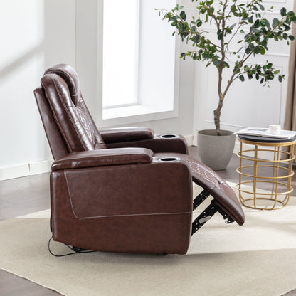 Divano reclinabile singolo imbottito elettrico per home theater con braccioli nascosti