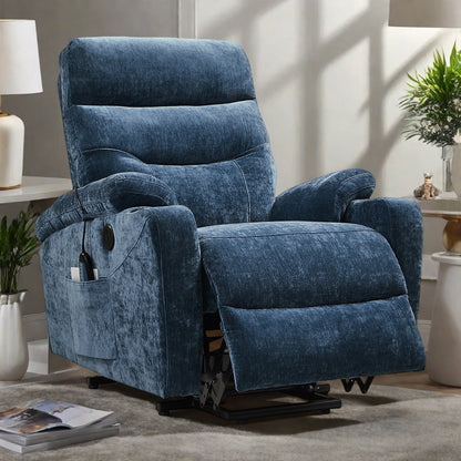 Poltrona elettrica con massaggio e calore, vibrazione a 8 punti, supporto da 350 libbre, reclinabile fino a 165°