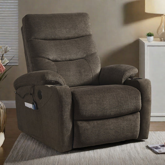 Poltrona reclinabile elettrica con massaggio, riscaldamento lombare, capacità di carico di 350 libbre, reclinazione regolabile da 45° a 165°