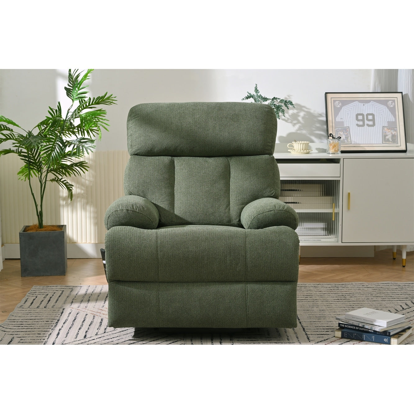 Poltrona reclinabile elettrica per anziani con telecomando, tasca laterale, supporto ergonomico e seduta spaziosa